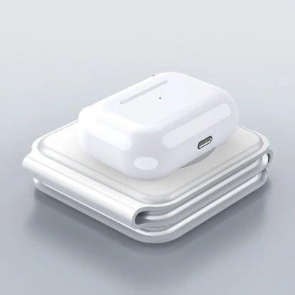 Foldable 3 in 1 Magnetic Wireless Charger Stand - Fast Charging for iPhone 13, AirPods Pro, iWatch White