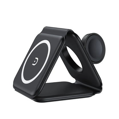 Foldable 3 in 1 Magnetic Wireless Charger Stand - Fast Charging for iPhone 13, AirPods Pro, iWatch White