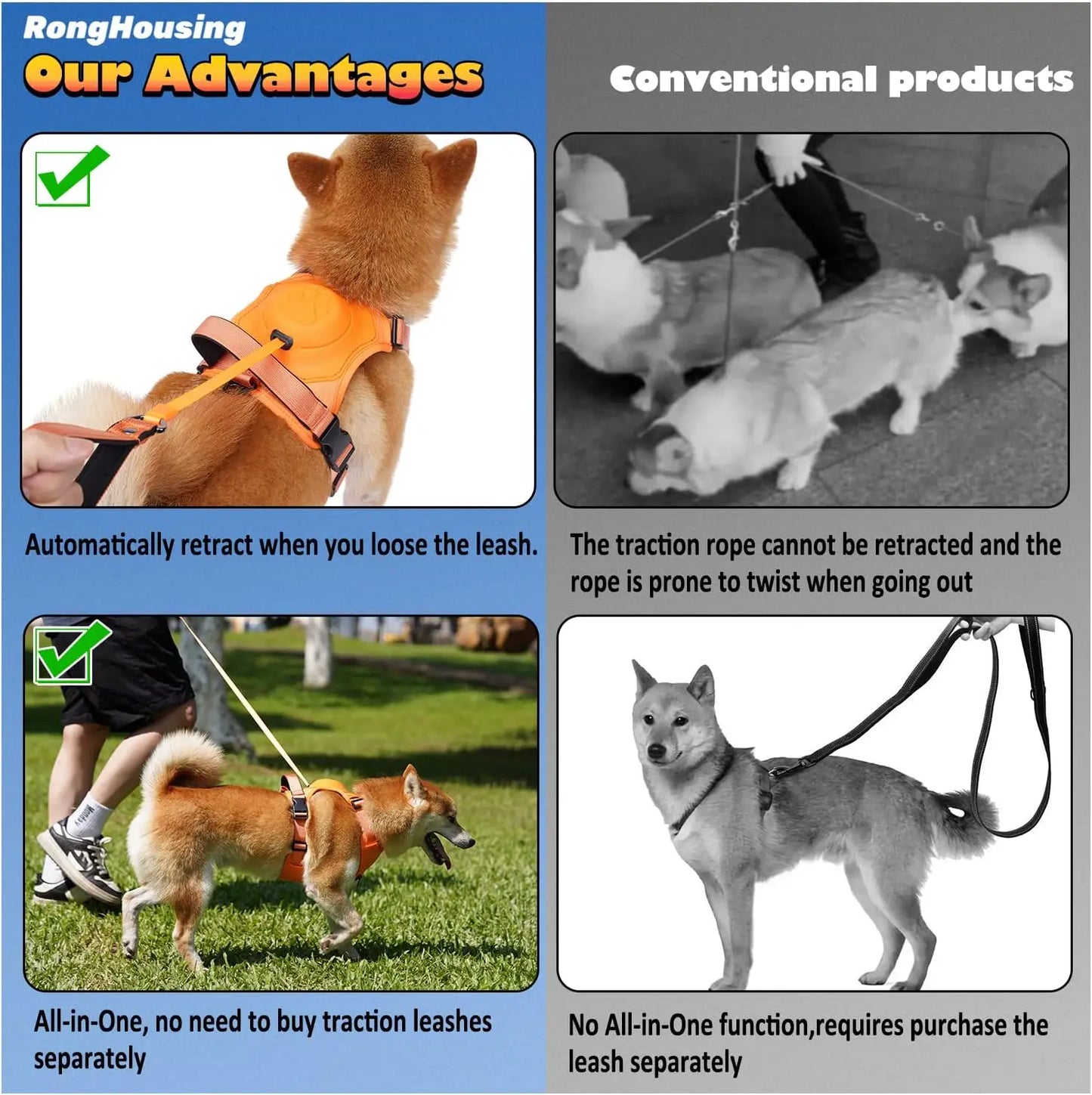 Dog Harness and Retractable Leash