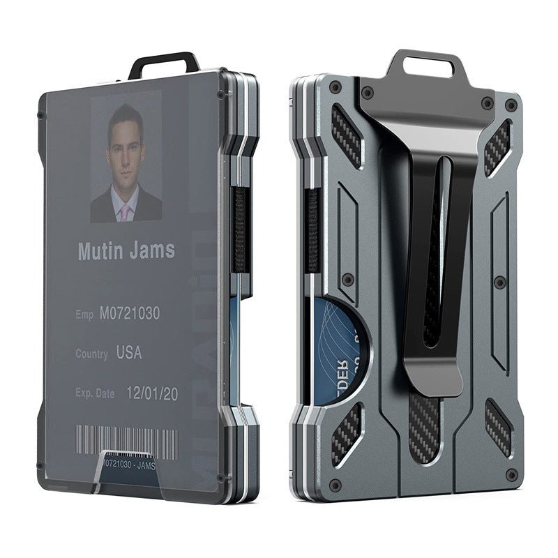 Aluminium alloy card case transparent work card RFID metal wallet work card card holder with work card space