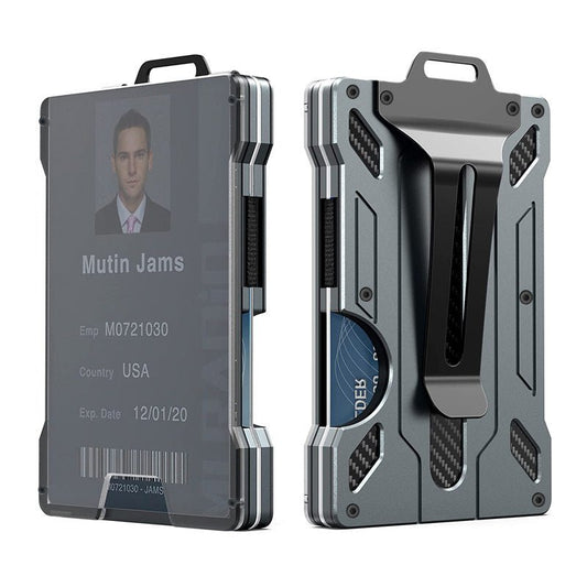 Aluminium alloy card case transparent work card RFID metal wallet work card card holder with work card space