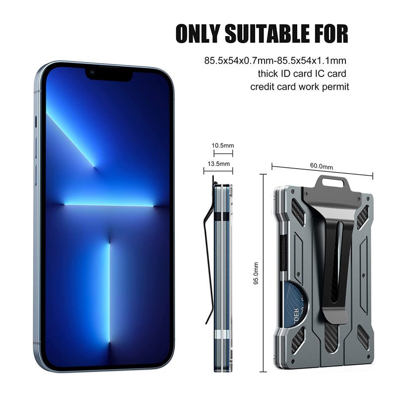 Aluminium alloy card case transparent work card RFID metal wallet work card card holder with work card space