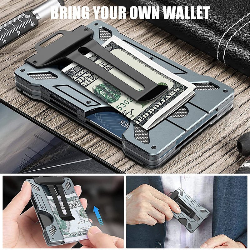 Aluminium alloy card case transparent work card RFID metal wallet work card card holder with work card space