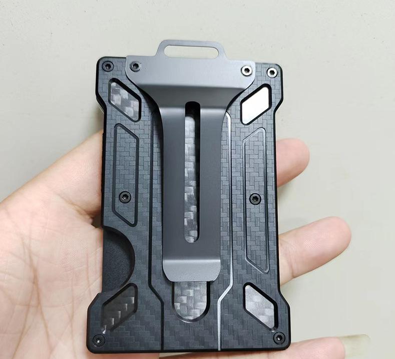 Aluminium alloy card case transparent work card RFID metal wallet work card card holder with work card space J 10