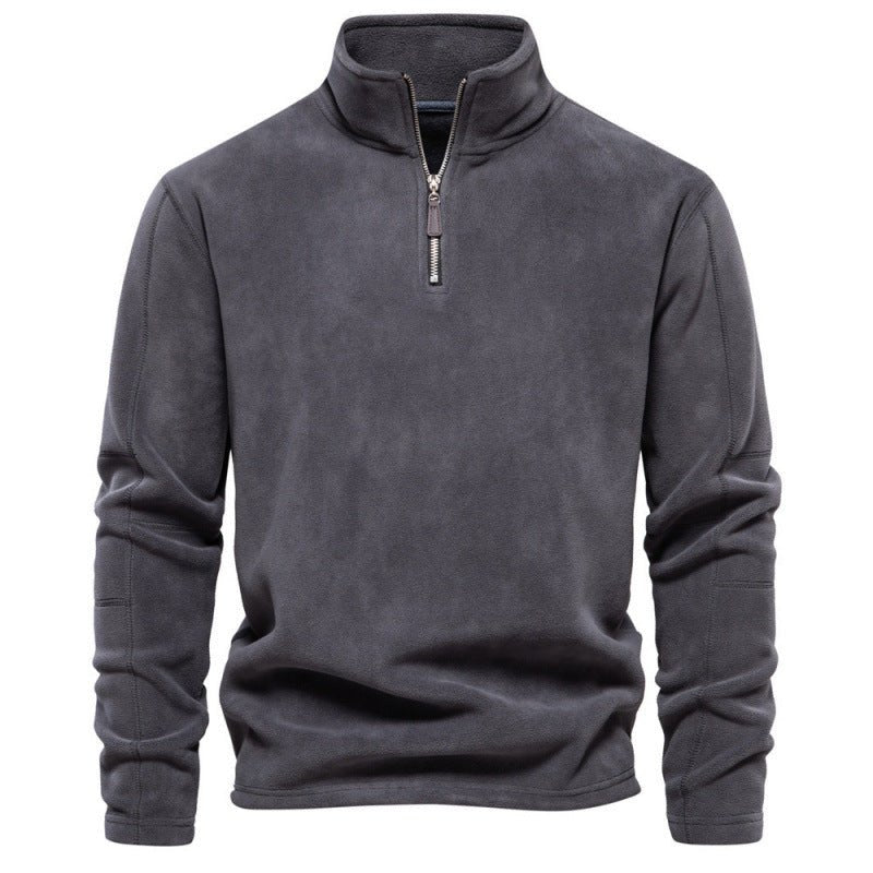 Men's Shaker Sweatshirt Stand Collar Half Zip Long Sleeve