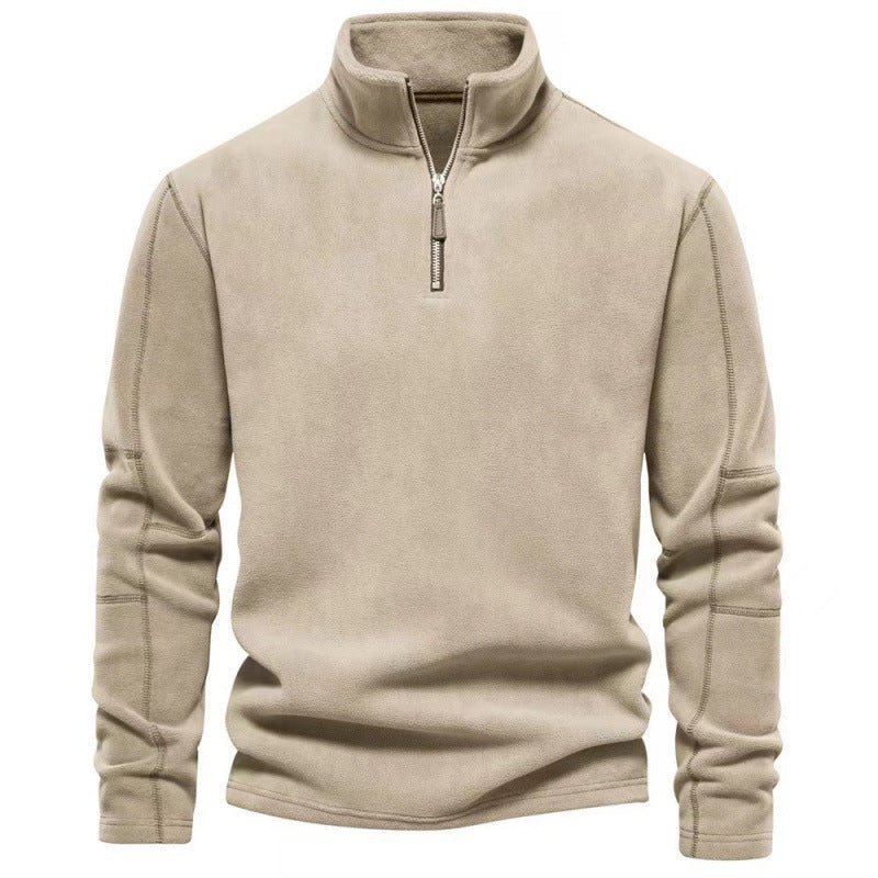 Men's Shaker Sweatshirt Stand Collar Half Zip Long Sleeve