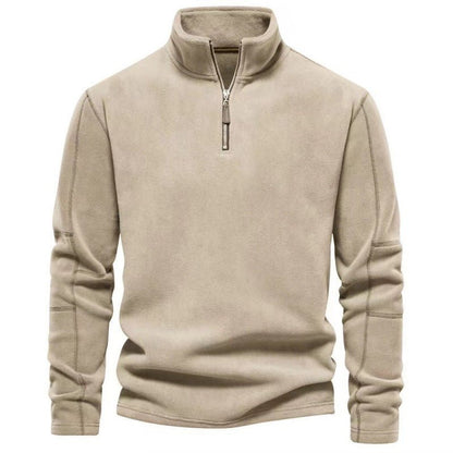 Men's Shaker Sweatshirt Stand Collar Half Zip Long Sleeve