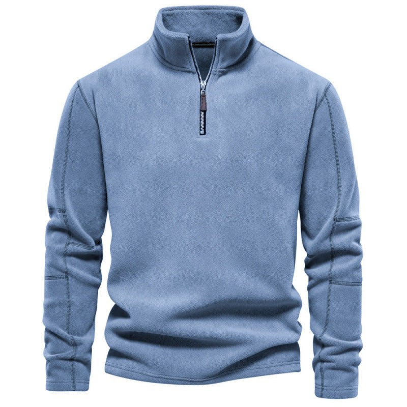 Men's Shaker Sweatshirt Stand Collar Half Zip Long Sleeve