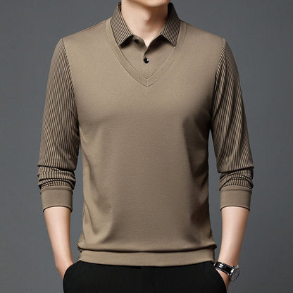 men's striped long sleeved trend fall winter