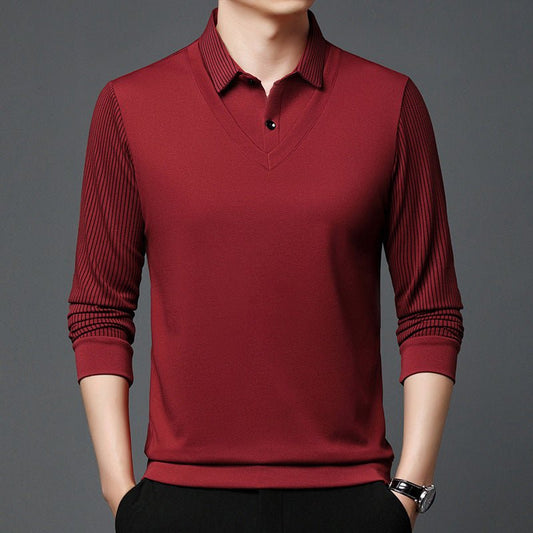 men's striped long sleeved trend fall winter
