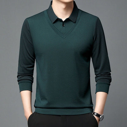 men's striped long sleeved trend fall winter B L
