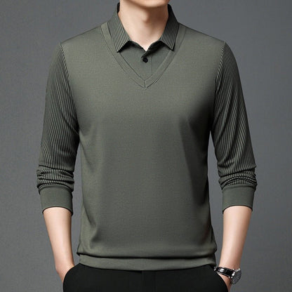 men's striped long sleeved trend fall winter D M