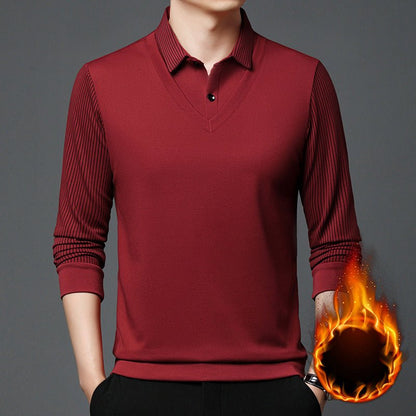 men's striped long sleeved trend fall winter H XL