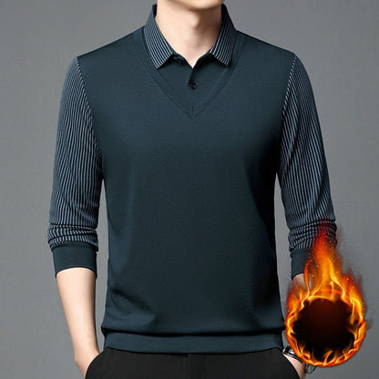 men's striped long sleeved trend fall winter I L
