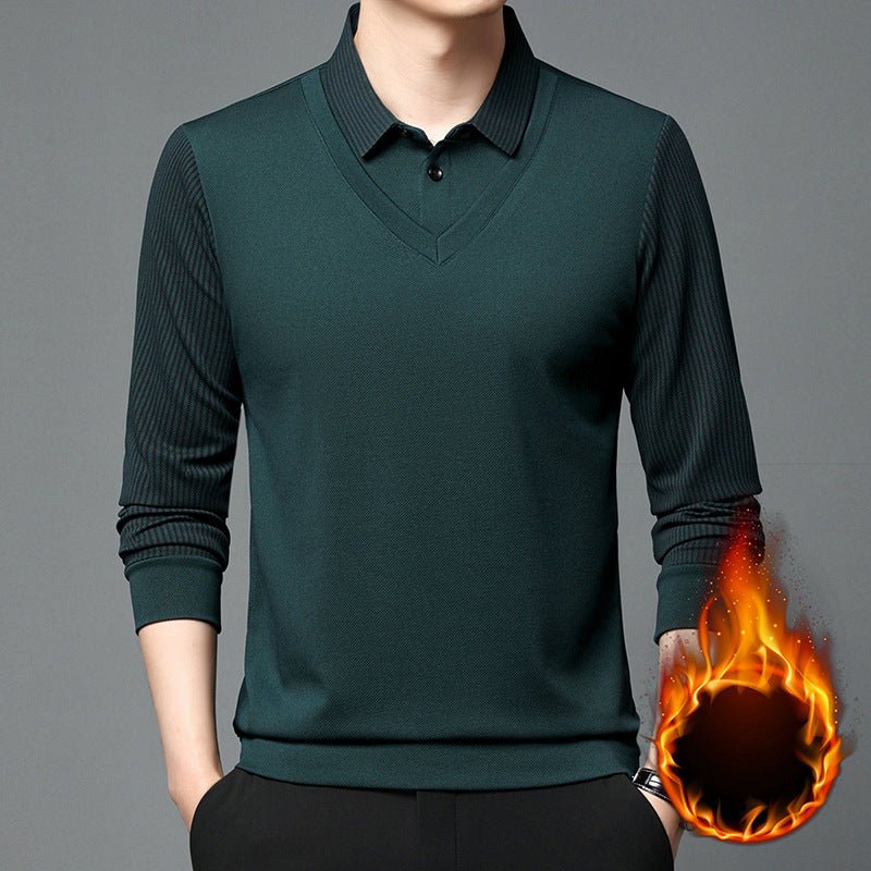 men's striped long sleeved trend fall winter J XXXL