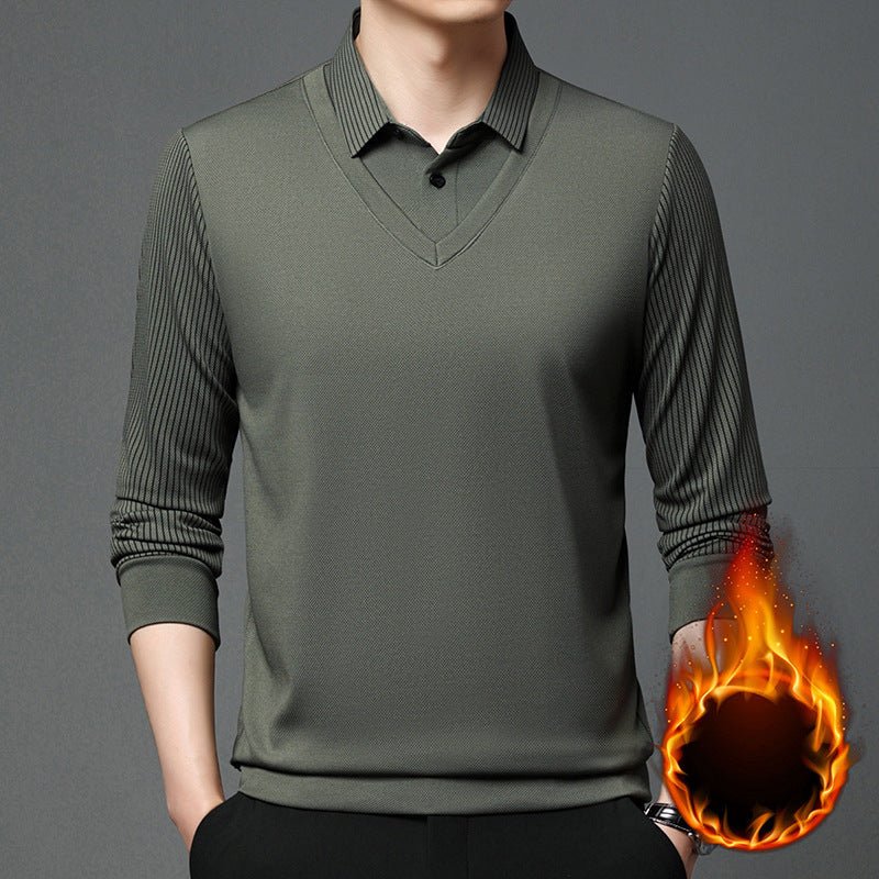 men's striped long sleeved trend fall winter K XXXL