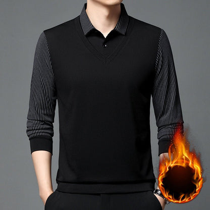 men's striped long sleeved trend fall winter L L