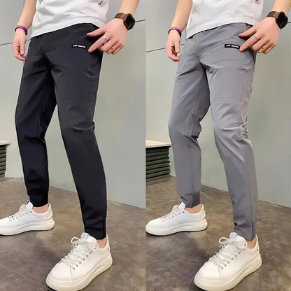 Men's summer casual pants ice silk dark gray 29 yards