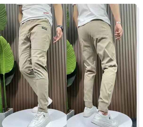 Men's summer casual pants ice silk Khaki 33 yards
