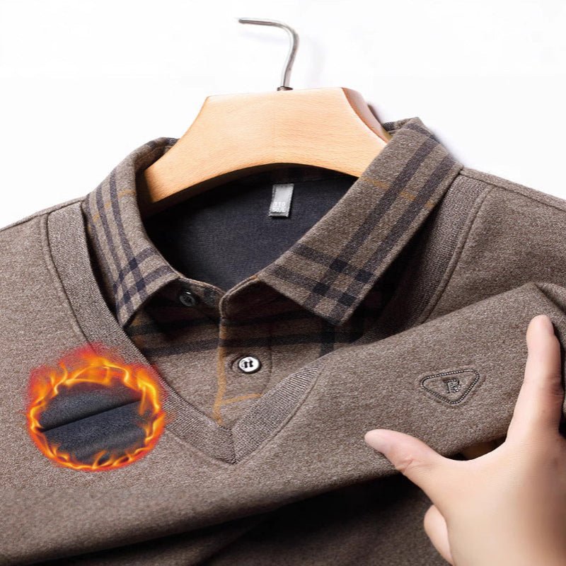 Middle-aged men's polo shirt jumper winter