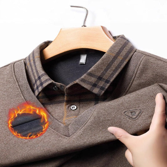 Middle-aged men's polo shirt jumper winter