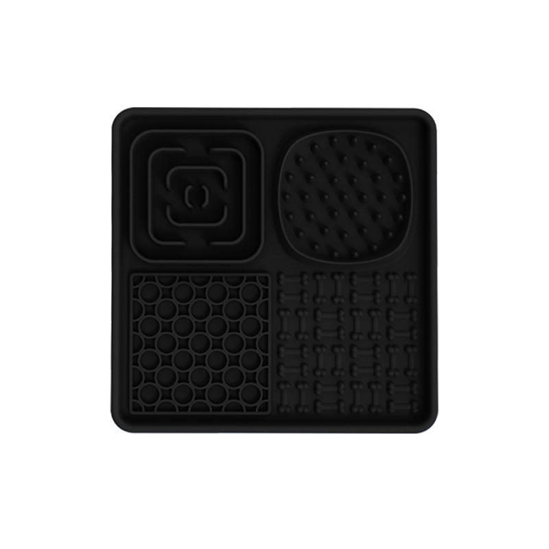 Pet Lick Pad Pet Food Utensils Black square