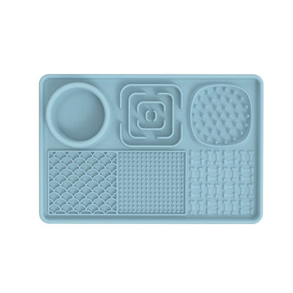 Pet Lick Pad Pet Food Utensils Blue rectangle