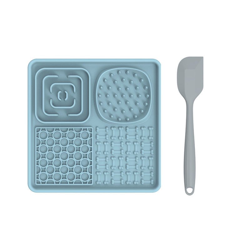 Pet Lick Pad Pet Food Utensils Blue Spatula (square)