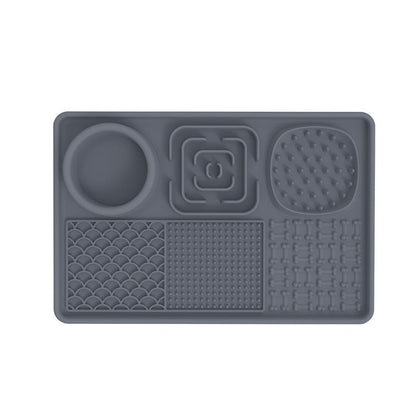 Pet Lick Pad Pet Food Utensils Gray rectangle