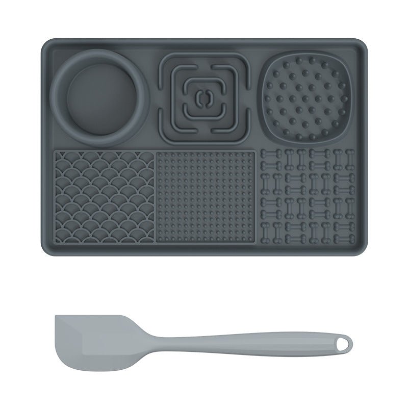 Pet Lick Pad Pet Food Utensils Gray Spatula (rectangle)