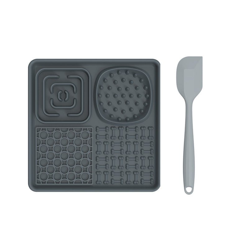 Pet Lick Pad Pet Food Utensils Gray Spatula (square)