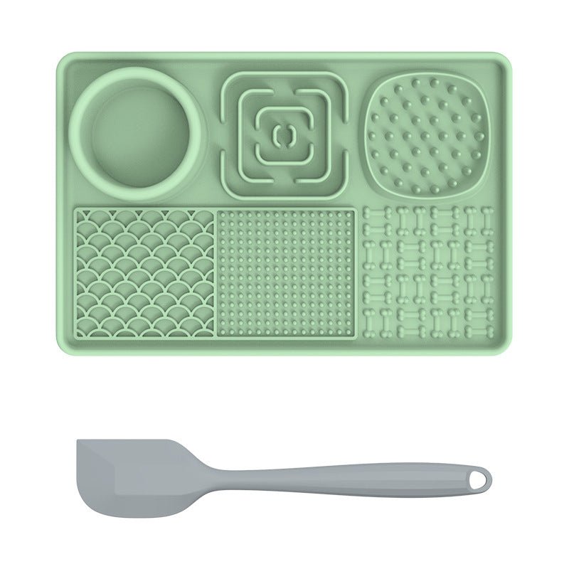 Pet Lick Pad Pet Food Utensils Green Spatula (rectangle)