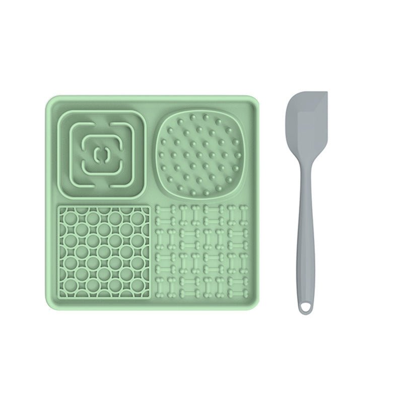 Pet Lick Pad Pet Food Utensils Green Spatula (square)