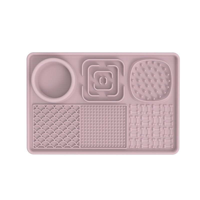 Pet Lick Pad Pet Food Utensils Pink rectangle