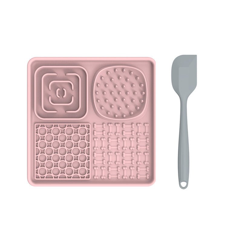 Pet Lick Pad Pet Food Utensils Pink Spatula (square)