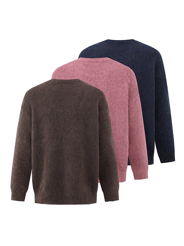 Pullover round neck jumper men winter loose