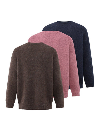 Pullover round neck jumper men winter loose