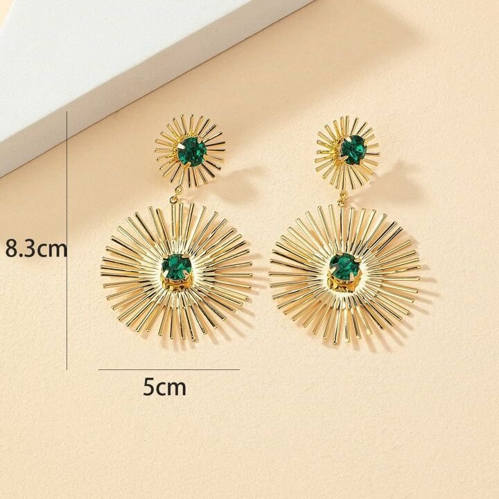 Retro Hong Kong Luxury Sunflower Earrings - Exaggerated Personality & Senior Sense