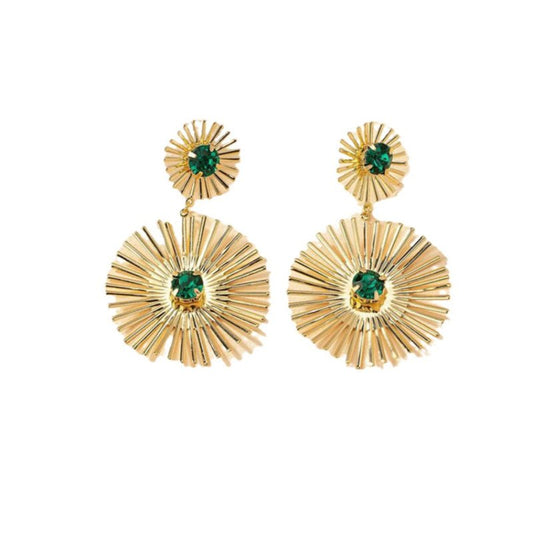 Retro Hong Kong Luxury Sunflower Earrings - Exaggerated Personality & Senior Sense
