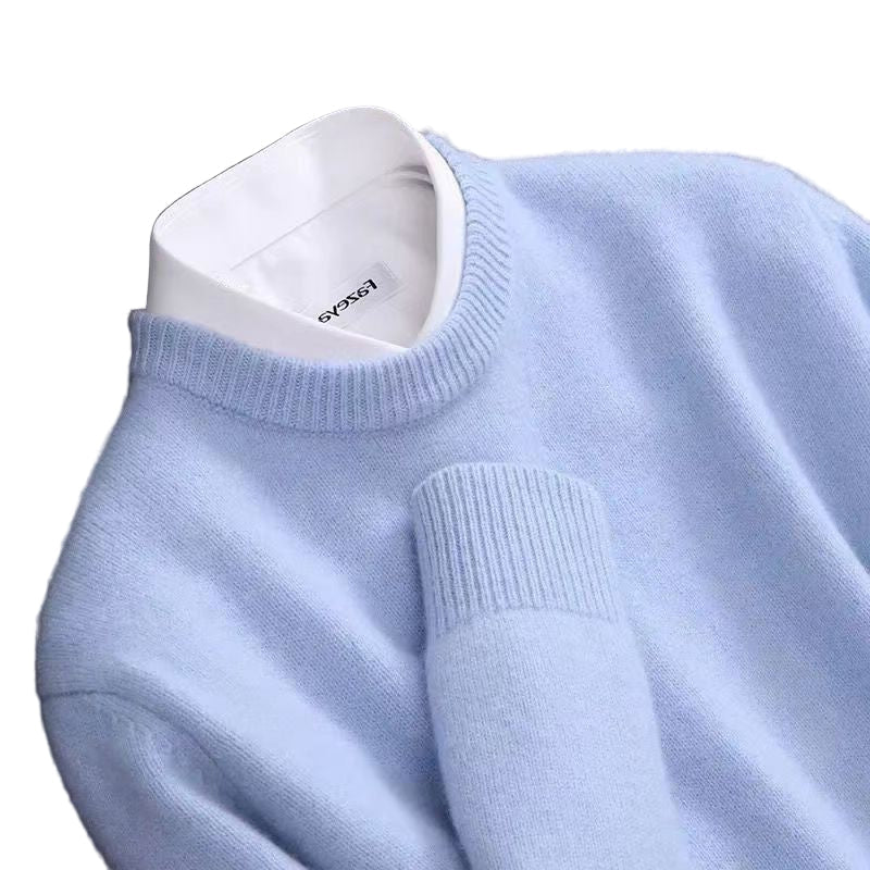 Round neck sweater men's Slim knitted bottoming shirt fall and winter