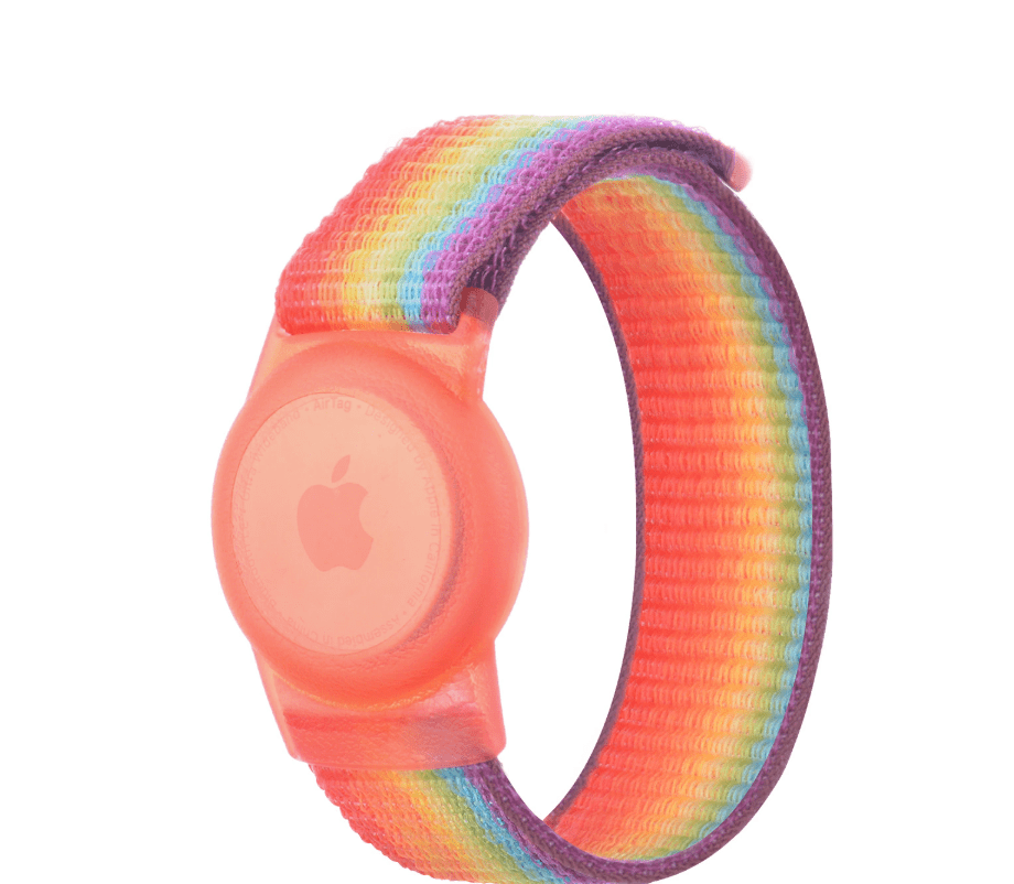 Kid-Friendly Waterproof Nylon Strap for AirTag - Anti-Loss Wristband Bright yellow 220MM