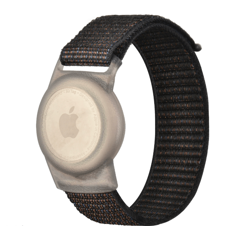 Kid-Friendly Waterproof Nylon Strap for AirTag - Anti-Loss Wristband Black 220MM