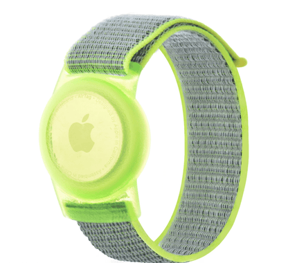 Kid-Friendly Waterproof Nylon Strap for AirTag - Anti-Loss Wristband Bright yellow 220MM