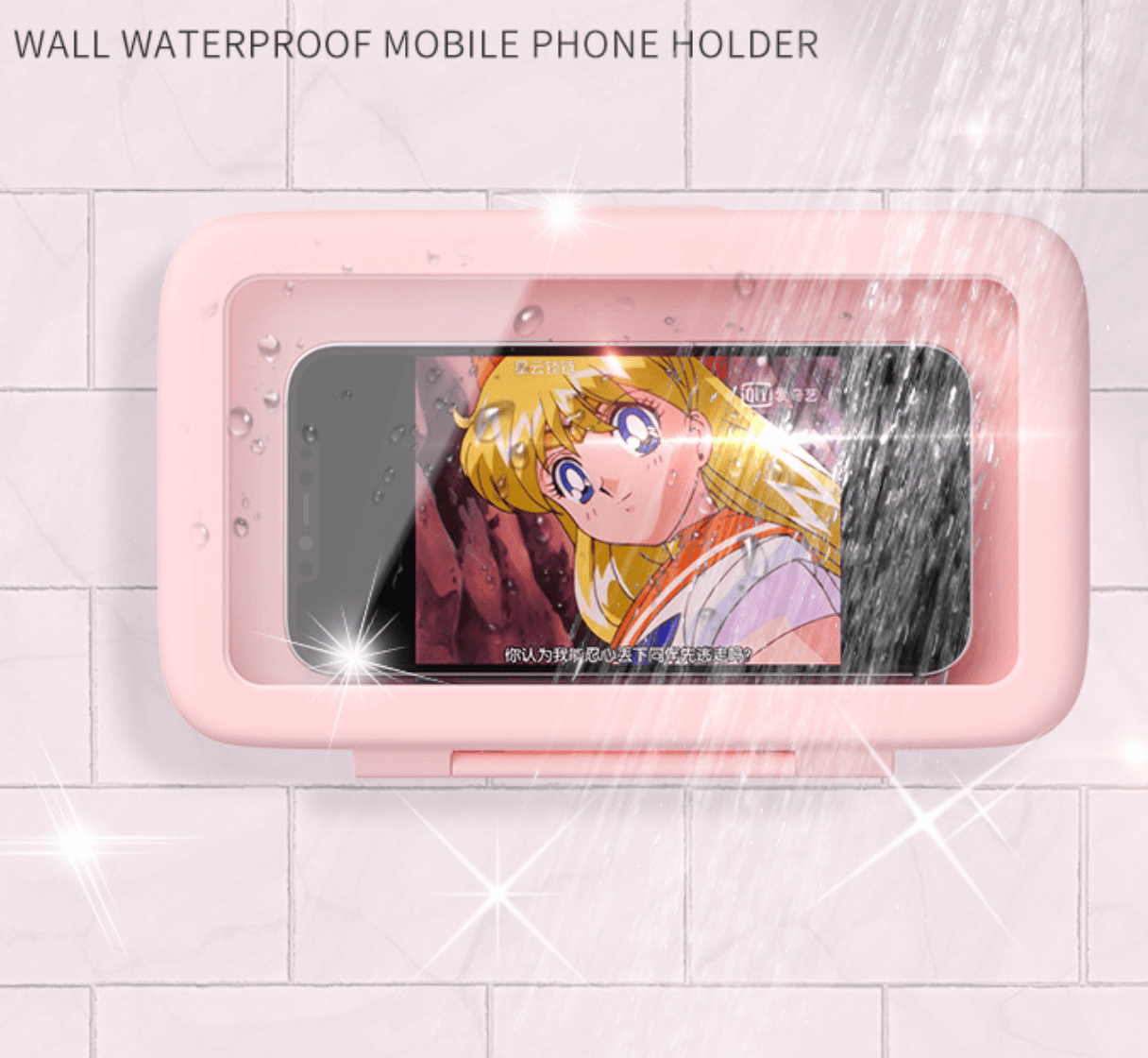 Waterproof Bathroom Phone Holder 360 Rotation Wall Mount Pink