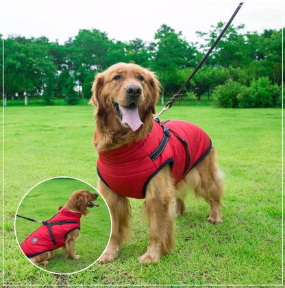 waterproof winter jacket with integrated harness
