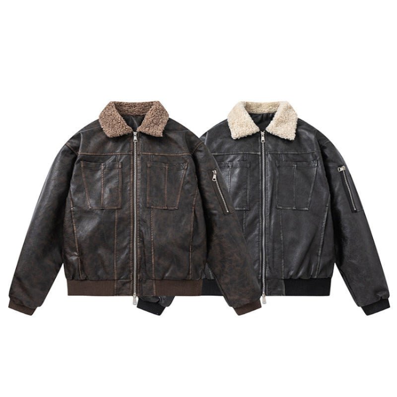 Women's Vintage PU Leather Cotton Jacket