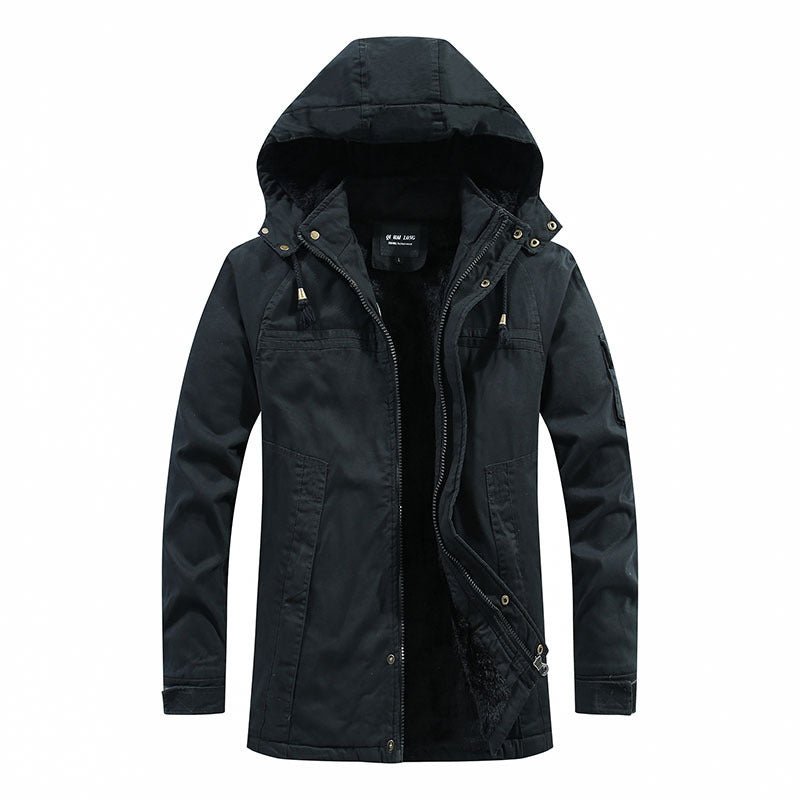 Youth winter washed cotton jacket Black L